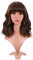 MapofBeauty 14 Zoll/35 cm Kurze Gewellte Lockige Frauen Frische Helle Synthetische Gewöhnliche Flache Pony Bob Perücke (Braun)