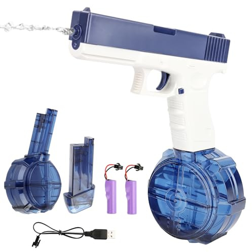 Wasserpistole Elektrisch, Elektrische Wasserpistole für Erwachsene und Kinder, 9M Pistols Großer Reichweite Wasserpistole,Wasser Spielzeug Pistolen für Sommer Strand Outdoor Pool Spielzeug (Blau)