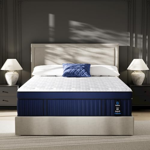 Suiforlun 14 Inch Full Mattress with Ice Silk Cover, Euro Top Hybrid Gel Memory Foam with 7-Zone Individually Wrapped Coils, Medium Firm Full Size Mattress for Pressure Relief
