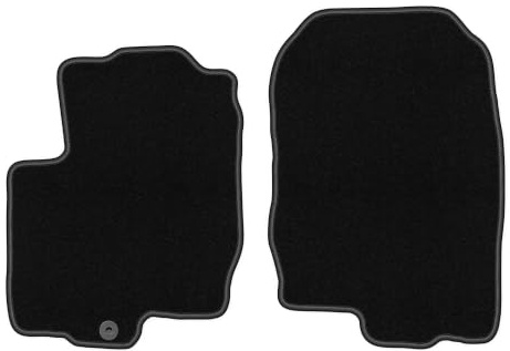 Velours-Fußmatten vorne passend für Mitsubishi Colt VI Z30 2004-2008, BASIC | passend für Schrägheck; dünner Velours-Teppich (Polypropylen), ca. 4 mm; rutschfest, vormontierte Befestigungen (Typ AV)