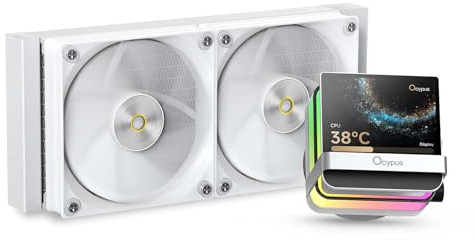 Sigma PRO L24 WH refrigeracion liquida pc 240mm AIO CPU Cooler with 3.5 IPS Screen,640*480px,Floating ARGB Design,Magnetic Mounting Pump 310W,FDB Silent Fan,All-Metal Tools for Intel & AMD Platforms