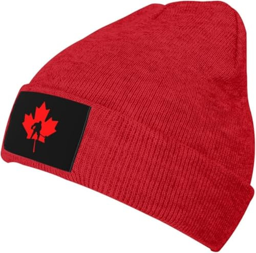 Kanadischer Hockeyspieler Damen Herren Strickmütze Cuffed Wintermütze Dickem Fisherman Beanie Für Motorradfahren Radfahren Outdoor