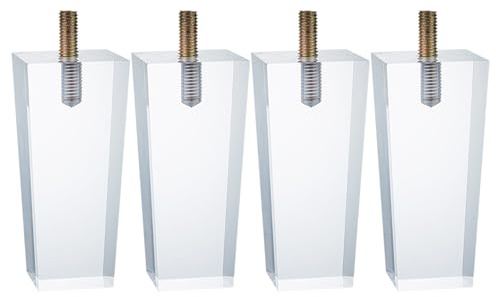 Bordben i akryl, Möbelben i akryl genomskinliga flera storlekar Paket med 4(W 50 x H 80 MM)