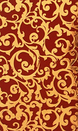 Wachsverzierfolien mit Ranken Anzahl 1 Stück, Größe 225 x 90 mm, Farbe rot/gold