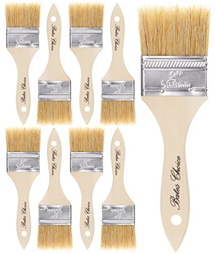 Bates- Chip Paint Brushes, 2 Inch, 9 Pack, Chip Brush, Brushes for Painting, Paint Brushes, 2 Inch Paint Brush, Stain Brushes for Wood, Natural Bristle Paint Brush, Chip Paint Brushes for Paint