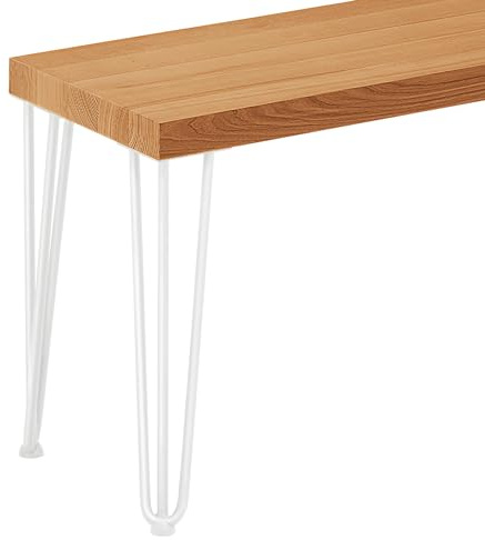 LAMO Manufaktur Sitzbank Flur Holzbank 30x100x47 cm, Möbelfüße Creative Weiss/Rustikal, LSB-01-A-003-100-9016Cr