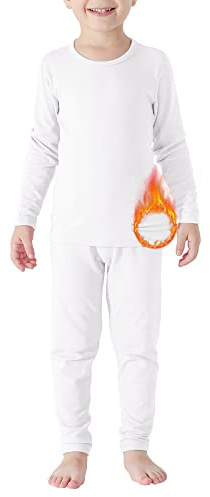 Boy's Thermal Underwear Warm Baby Long Johns Sets Toddler Winter Clothers Ski Thermal Underwears White Large (100) /3T