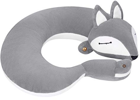 Reisekissen Kinder Erwachsene Schlafkissen Cartoon Tierform Nackenkissen Super Weiches Nackenhörnchen Outdoor Camping Stützkissen Ergonomisches Nackstützenkissen für Reise mit Auto Flugzeug Bahn