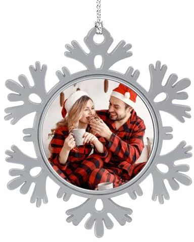Personalisierte Schneeflocken-Ornamente, Weihnachtsschmuck mit Foto/Text – individueller Bildtextschmuck 2024, individueller Weihnachtsbaumschmuck mit Schneeflocken, für Kinder, Mama, Papa, Freunde