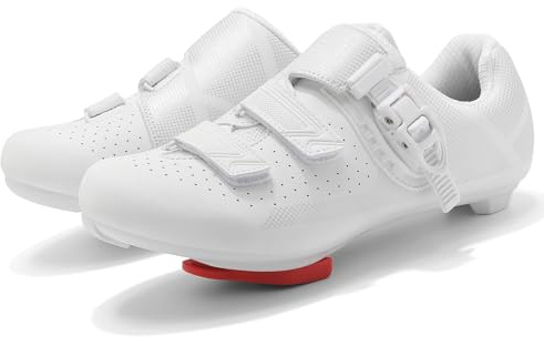 Unisex Cycling Shoes Compatible with Peloton Indoor Road Riding Bike Shoes for Men Women Pre-Installed Delta Cleats Indoor Outdoor(White_1,47)