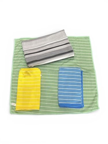 PEDRO SHOP Panno Bambù Ecologico, Set 4 Pezzi, Verde, Massimo Sgrassaggio, Antibatterico, Dermatologicamente Testato, Fibra Naturale