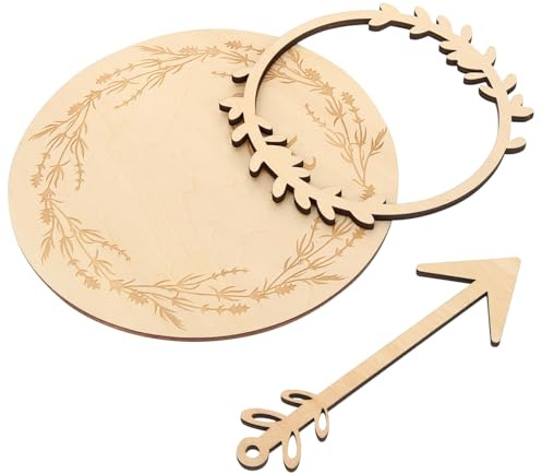 Alipis Lot de Cartes Jalonnantes en Bois Double Face Disque Mensuel Gravé pour Bébé Décor Photo Naturel Accessoires Annonce Naissance Présent Naissance 12 Pièces