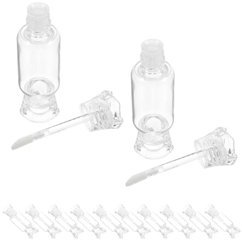 SAFIGLE 12 Tubos Transparentes para Brillo de Labios Diy, Contenedores Vacíos Portátiles para Esmalte y Aceite Labial, Envases Cosméticos Reutilizables para Viaje y Uso Personal