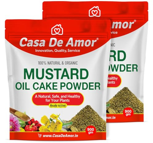 De Amor Mustard Oil Cake Powder | Organic Plant Fertilizer for Strong Roots & Healthy Growth | Rich in Nitrogen & Phosphorus | Organic & Eco-Friendly | 2 Packs of 900 gm