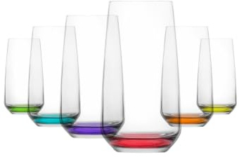 LAV Coral Lal Coloured Tumblers Cocktails Water Juice 480ml/cc Set of 6 Boxed Gift