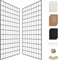 Wall Photo Grid Shelf, Wall Hanging Ins Art Display Grid Panel for Decor & Storage, Metal Wire Notice Boards & Memo Board, Mesh Tool Organiser, Wall Photo Frame 2 Pcs (Black, 25.6 x 17.7 inches)