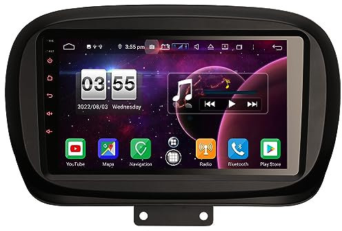 [4G+64G] Android 14 Estéreo de Automóvil Autoradio para Fiat 500X navegación GPS Carplay Android Auto DSP Bluetooth A2DP TDT WiFi Dab+ OBD