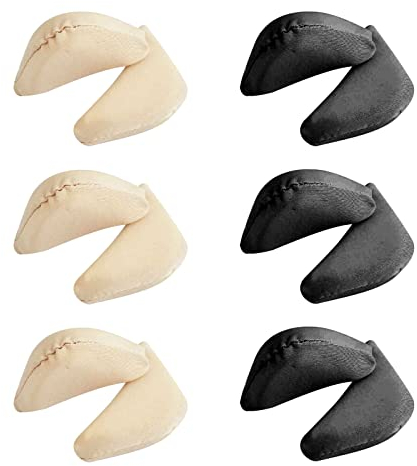 TSHAOUN 6 Paia Imbottitura della Punta, Inserti per Dita Cuscinetto per Scarpe Spina Morbida Dell'alluce Inserti in Punta per Scarpe Più Grandi, Solette per Ridurre Numero Scarpe (Nero,Beige)