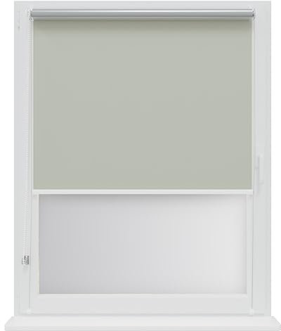 RENA Thermorollo Ohne Bohren Verdunklungsrollo Rollos für Fenster für Innen Klemmrollos Fensterrollo Verdunklung Sichtschutz Sonnenschutz Maßgeschneidertes Rollo Pearl Silber 150x150cm