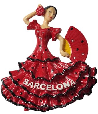 Flamenco-Tanz Barcelona Spanien Kühlschrankmagnet Reise Souvenir Kühlschrank Dekoration Harz handbemalt Handwerk