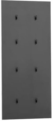 Lomadox Garderobenpaneel Flur Garderobe Hakenpaneel Wandpaneel 8 Kleiderhaken Kleiderständer modern in schwarz matt
