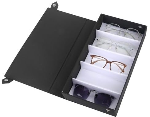 XTDMJ Sonnenbrillenetui - Organizer Mit 5 Schlitzen, Reiseetui, Aufbewahrungsbox für Brillen und Kleine Gegenstände - Für Damen und Herren