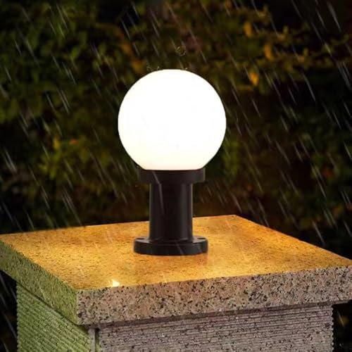 Mengjay Lampadaire De Jardin Étanche Lampe Pilier Exterieur Chemin Lampadaire Extérieur,E27 Etanche Décoration,Borne Lumineuse Jardin,Éclairage moderne Lampe Pilier Portail (∅15cm)