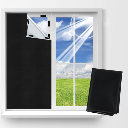 Oscurante Per Finestre A Tetto, Tenda Rullo Senza Perforazione, 145 * 100cm Con Sacchetto Di Stoccaggio, Pellicola Finestre, Tessuto Portatile Tagliabile Camera Da Letto, Nero