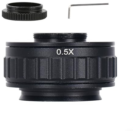 MeevrgR Adattatore per fotocamera per microscopio, obiettivo C-Mount per sensori da 2/3 a 1 per microscopi stereo SM745T/T490 (0,5X)