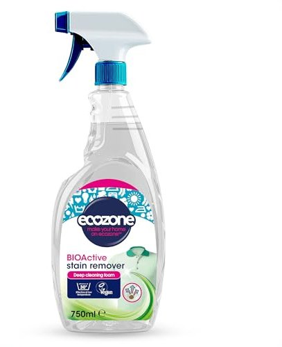 Ecozone BIOActive Stain Remover Spray, Effective Spot Cleaner & Fabric Stain Remover for Clothes, Pre Wash Enzyme Cleaner Detergent, Vegan Friendly Eco Conscious Natural Cleaning Products - 750ml