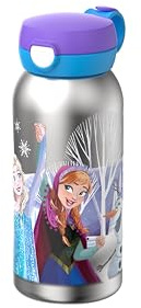 Mepal - Dricksflaska Rostfritt Stål med Flipplock Campus - Locket Öppnas med en Knapptryckning - För Kolsyrade Drycker - Läckagesäker - Hygieniskt Lock - 600 ml - Frozen Friends