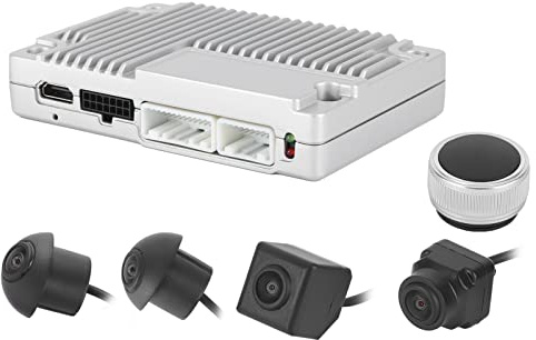BONKZEBU di Telecamere Circostanti a 360° Registratore di Parcheggio di Backup HD per Auto di Visualizzazione Uccelli 2D 3D con 4 Telecamere per la Sicurezza del Parcheggio ABS + Metallo