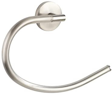 WENKO Handtuchring Mod. Cuba Matt, flexibel nach Oben und unten beweglicher Handtuchhalter, Massive Qualität aus rostfreiem Zinkdruckguss mit mattiertem Finish, 21,5 x 15 x 4 cm