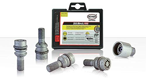 Heyner Germany Stil Block PRO Locking Wheel Nuts Bolts Set of 4 M14x1.5x30 699/5 Fits VW Tiguan Models
