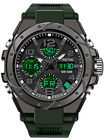 findtime Herren Digitaluhr Militär Sportuhren Tactical Armbanduhr Military Watch Uhr Sportuhr Outdoor Digital 5 ATM Wasserdicht Uhren Männer Stoppuhr Kalender Wecker Countdown Datum