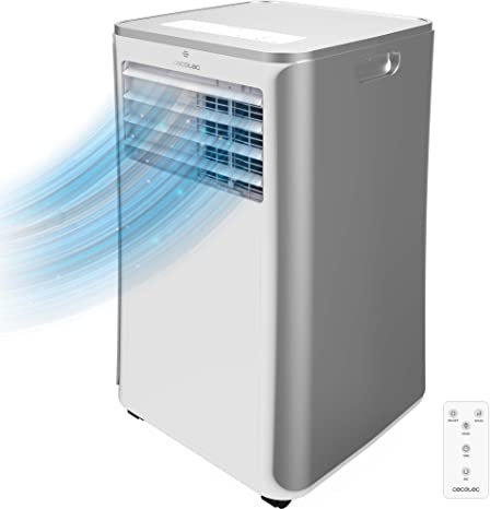 Cecotec Condizionatore Portatile con Telecomando ForceClima 9100 Soundless. 9000 BTU, Tecnologia Soundless, Display LED, 4 Modalità, 2 Velocità, Copertura Fino a 20-25 m2