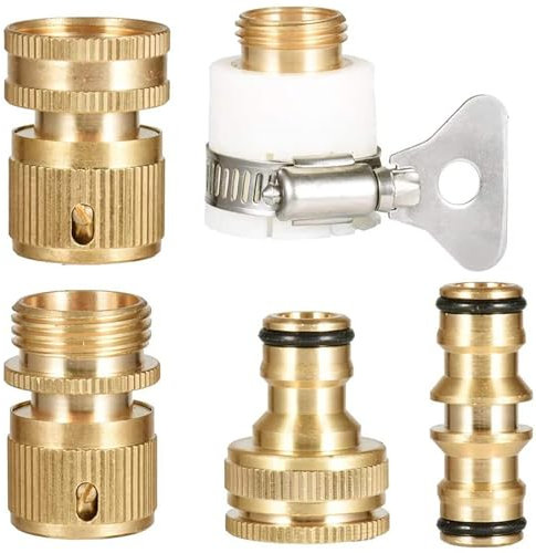 JasCherry Adattatori per rubinetti da giardino in ottone, Set di Tubi da Giardino in Ottone Raccordi allungabili estensibili Raccordi per adattatori Connettori