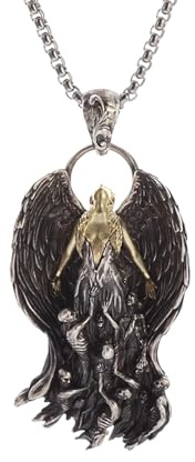 IOETSEUT Halskette Gothic Kette Vintage Mutter Erde Engel Flügel Anhänger Personalisierte Halskette für Männer und Frauen Halloween Peripherie Schmuck beste Freundin Geschenke Freundschaft