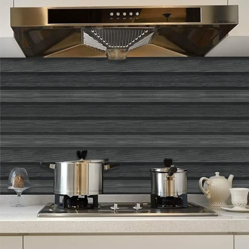 AMIGO Papier de Contact Noir en Bois pour Armoires et Tiroirs,Papier Peint Amovible Autocollant Imitation Bois 44.5x500cm