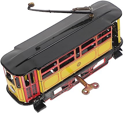 Cabilock de Tramway en étain transpalette Manuel Jouets à remonter Jouets d'horlogerie Vintage Voiture mécanique Chariot à Jouets Figurine de Chariot Jouets créatifs à remonter Le Fer