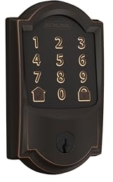 Schlage Encode Smart WiFi Deadbolt Lock for Front Door - Keyless Entry with App or Touchscreen - Works with Alexa, Hey Google, & Airbnb - Create Codes for Guests - Aged Bronze