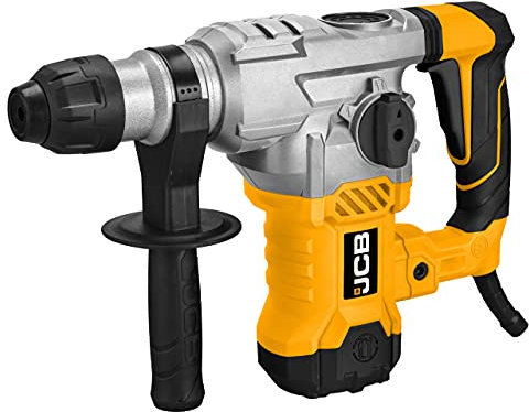 JCB 1500w Rotary Hammer Drill, Powerful 4 Modes Drilling, Hammer, Chiselling and Chisel Adjustment, Multi Position & Anti-Vibration Handle, 3 Year Warranty