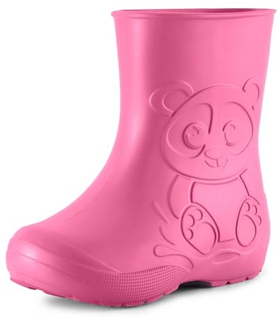 Ladeheid Stivaletti Pioggia Bambino in EVA, Leggeri Stivali Pioggia Bambina con Motivo a Panda, Facili da Pulire Stivaletti Bambina e Scarpe Bambino LA-CA-10 (Rosa, 22/23)