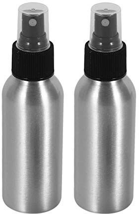 Mengmen 2PCS 100mL aluminio niebla recargable botella vacía perfume atomizador plata