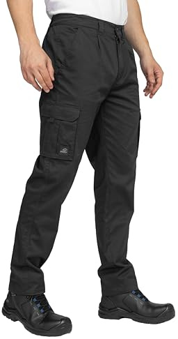 BWOLF Prime Arbeitshose Herren Arbeitshose Herren mit vielen Taschen und extra verstärktem Hosenbund Cargohose mit Spandex (DE/NL/SE/PL, Alphanumerisch, XL, Regular, Regular, Schwarz)
