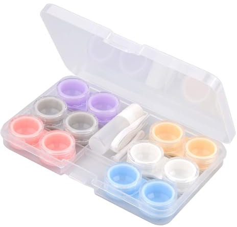 MYSUNBAR Lot de 6 paires de lentilles de contact colorées dans des boîtes de rangement, récipient pour lentilles de contact, étui à lentilles de contact, kit de lentilles de contact de voyage,