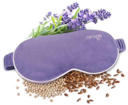 NEWGO Mascarilla de ojos con calefacción, compresa de ojos con calor para microondas para ojos secos, terapia de calor húmedo, almohadilla térmica, antifaz cálido para el tratamiento de ojos Stye Eye