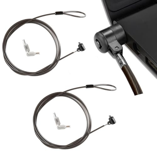 2 Pack Laptop Lock,Keyed Anti-Theft Security Cable Lock, 6.6ft Steel Cable,Cable Lock for HP Laptops, Lenovo, Asus, Acer & Other Notebooks and Tablets，Black