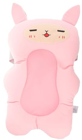 Babybadekissen mit Cartoon Häschenform, Atmungsaktiv, Schwimmend | Rosa, Milchfaser und Meshgewebe, für Neugeborene und Säuglinge Beim Baden
