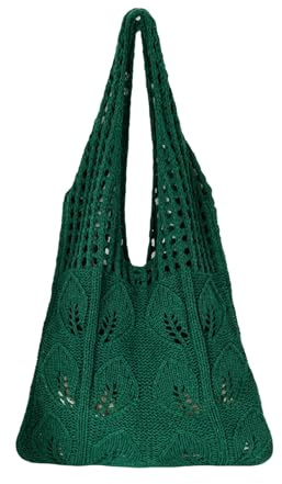 Gyios Borsa Mare da Spiaggia Crochet Poliestere Knit Mesh Beach Bag Totes Borse di Grande capacità Pool Shoulder per Le Donne Ragazze Estate-Verde